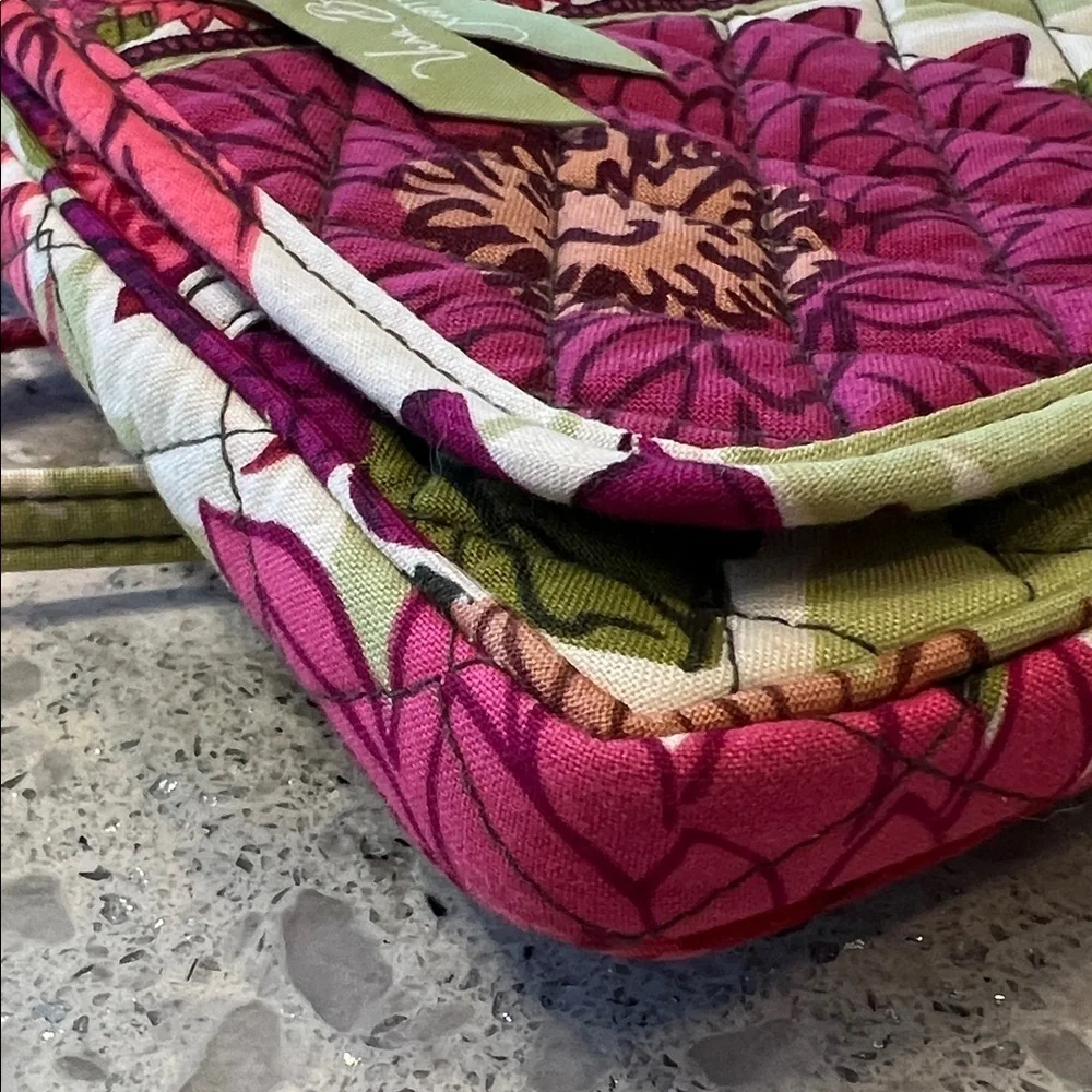 Vera Bradley Pink and Green Floral Crossbody Bag 6.5